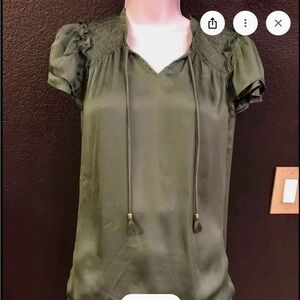 Philosophy Sage Green Blouse with Tassels